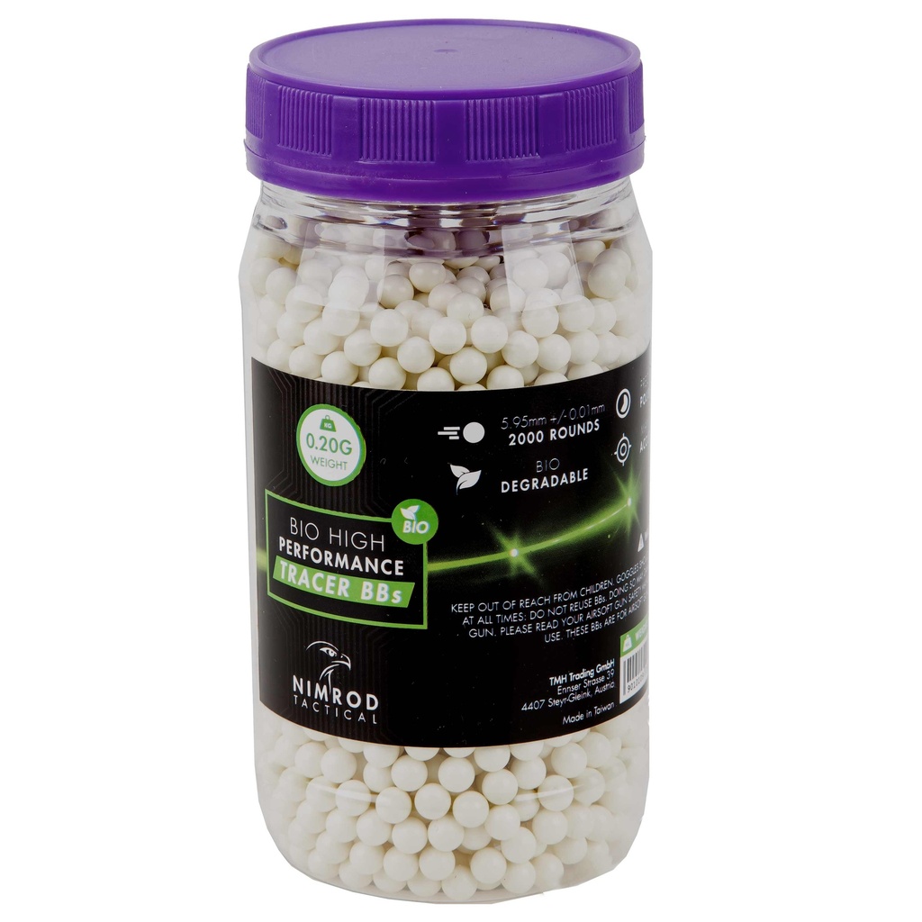 Nimrod Tactical - Billes Bio 0,20g Tracantes Vertes 2000bb