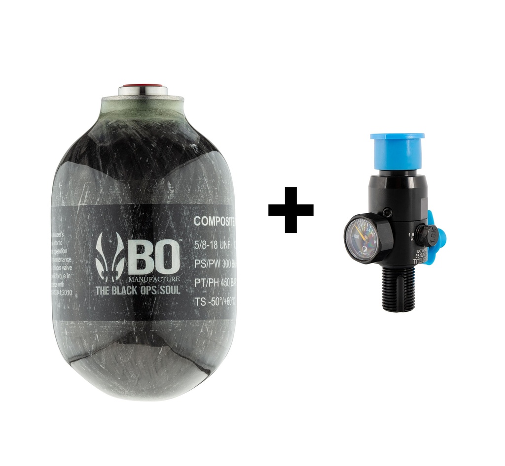 Bo Manufacture - Bouteille Hpa 0,5L Kevlar + Regulateur